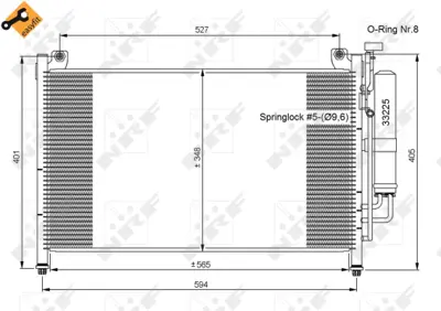 NRF 35870 Mazda 2 1.3 08-Condenserwith Dryer DFY16148ZA