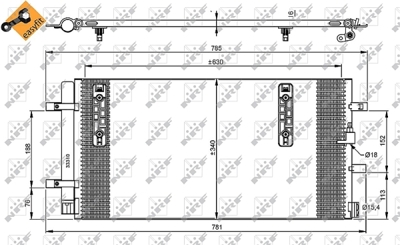 NRF 35916 Audı A4 2.0d 08-Condenserwith Dryer 8K0260403T