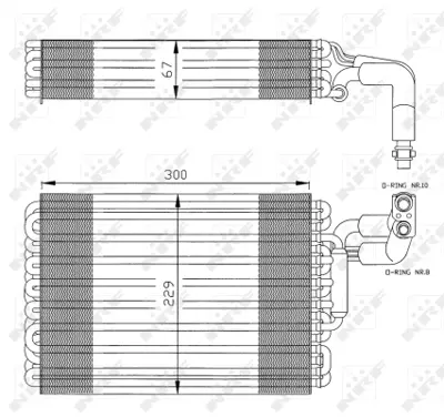 NRF 36030 Mercedes 200-Series 2.5d 85-Evaporatorswithout Expansion Valve A1248300758