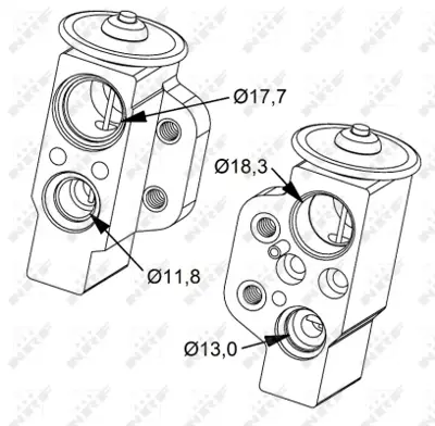 NRF 38476 Vw Touareg 2.5d 03-Expansion Valves 7L0820679A 95557231901