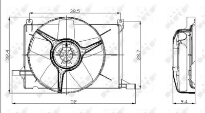 NRF 47009 Opel Corsa 1.4 93-Fan Complete 90510209 9117716