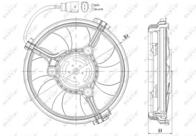 NRF 47208 Fan Motoru 300w 280mm Passat A6 A8 Superb Avb Avf Akn Alt Awx Bdh Bau Bdg Bgw Alz Azm Awt 98>08 8D0959455N