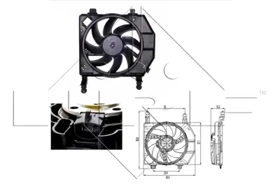 NRF 47261 Ford Fiesta 1.8d 96-Fan Complete XS6H8C607CB