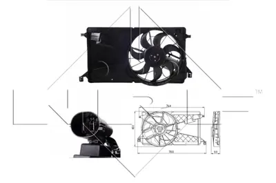 NRF 47291 Mazda 3 1.6d 04-Fan Complete Z60215025G9A