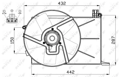 NRF 47459 Opel Corsa 1.7d 93-Fan Complete 90571974