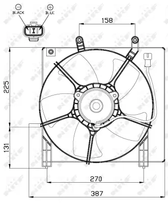 NRF 47487 Honda Jazz 1.4 02-Fan Complete 19030TWAJ51