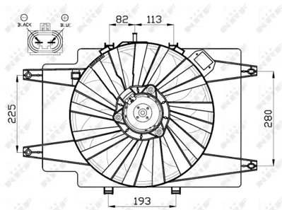 NRF 47513 Alfa Romeo 147 1.6 01-Fan Complete 