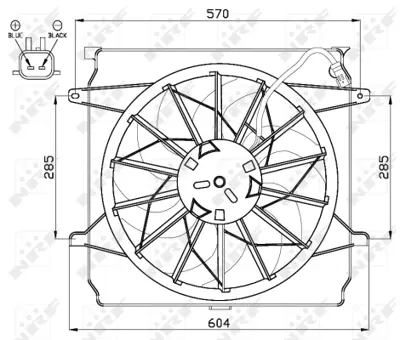 NRF 47529 Jeep Cherokee 3.7 02-Fan Complete 55037659AA