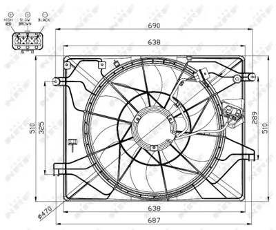 NRF 47560 Hyundaı Genesis 3.8 09-Fan Complete 253802M250