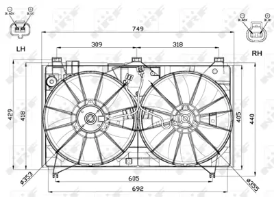 NRF 47566 Lexus Gs 3.0 05-Fan Complete 