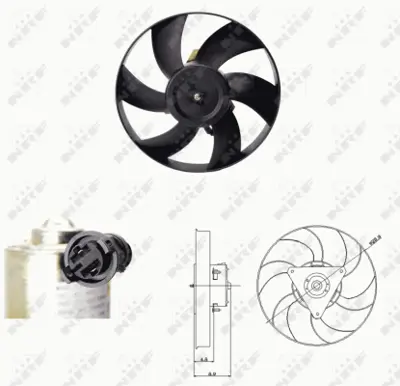 NRF 47692 Seat Ibiza 1.9d 93-Fan Complete 6K0959455AA