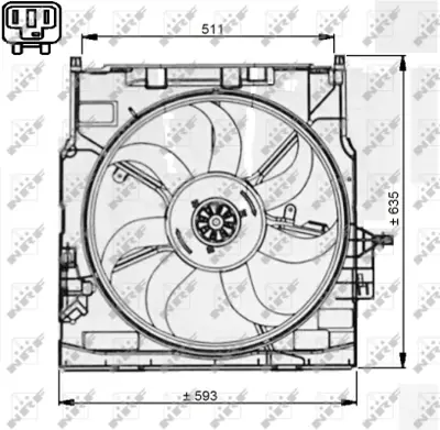 NRF 47733 Fan Komple 600w Bmw M57 N54 N55 N57 E70 E71 06>14 17428618241