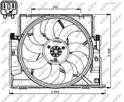 NRF 47736 Fan Komple 600w Bmw F20 F22 F30 F80 F32 F34 F36 F82 17428641964