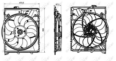 NRF 47863 Bmw 3 3.0 05-Fan Complete 7547305