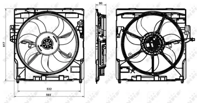 NRF 47864 Fan Komple 600w Bmw X5 E70 N52 N62 8618240