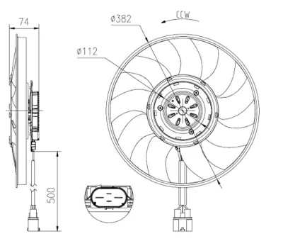NRF 47919 Fan 400w 400mm Sol A8 10>17 4H0959455R