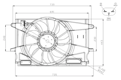 NRF 47947 Opel Astra 1.4 16-Fan Complete 39052896
