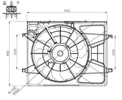 NRF 47958 Kıa Ceed 1.4 07-Fan Complete 253801H120