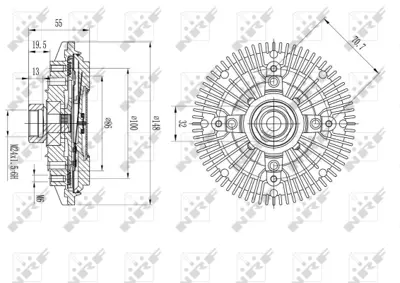 NRF 49601 Bmw 5 2.4d 82-Fan Clutch 11522241505