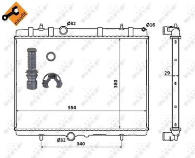 NRF 50437 Motor Su Radyatoru P307 Ym P3008 Rcz Partner Tepe Berlıngo Iıı P308 P5008 C4 C4 Iı Ds4 C4 Pıcasso Ds 9680533480