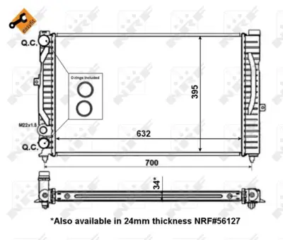 NRF 509504 Vw Passat 1.9d 01-Radiatorwithout Sensor 8D0121251Q