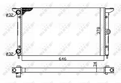 NRF 509522 Vw Sharan 1.9d 96-Radiator 7M0121253B 98VW8005AA