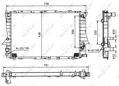 NRF 51317 Audı A6 2.5d 94-Radiator 4A0121251P