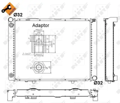 NRF 52023 Motor Su Radyatoru (Otomatık Sanzıman) 190 W201 85>93 A2015008603