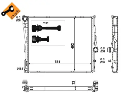NRF 53117 Motor Su Radyatoru Bmw X3 E83 N52 3415693