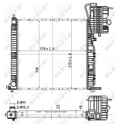 NRF 53176 Mercedes V-Series 2.3 97-Radiator 6385013501