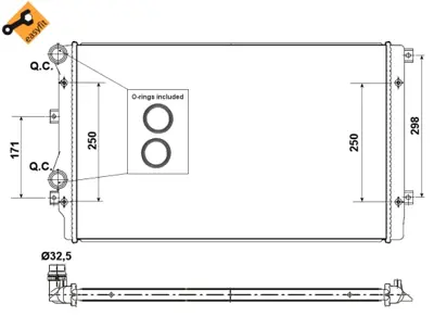NRF 53406 Motor Radyatoru (648x460) Caddy Passat Golf Jetta Octavıa Touran Altea Superb 2,0tdı Cfhc 04>13 (Bra 5K0121253D