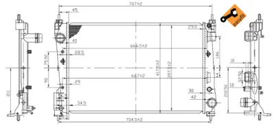 NRF 53455 Fıat Grande Punto 1.3d 06-Radiator 55703926