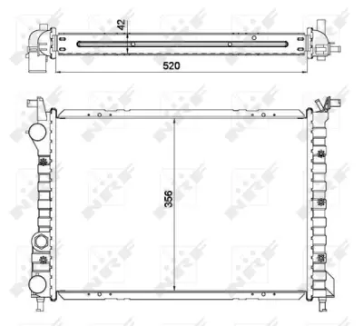 NRF 53608 Fıat Palio 1.7d 97-Radiator 46453389