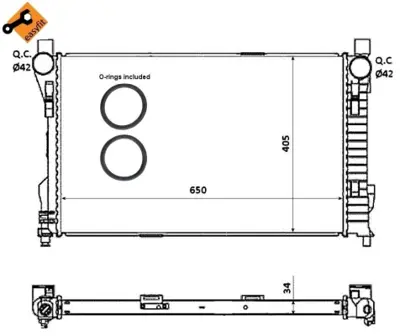 NRF 53854 Mercedes C-Series 2.7d 00-Radiator A2035002303
