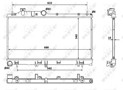 NRF 53929 Subaru Impreza 2.5 07-Radiator 45119FG030