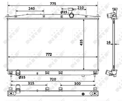 NRF 53942 Hyundaı Santa Fe 2.2d 06-Radiator 253102B701