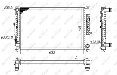 NRF 539504A Motor Su Radyatoru Passat 97>05 Superb I 01>08 A4 96>01 A6 97>05 8D0121251N
