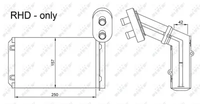 NRF 54253 Ford Galaxy 1.9d 95-Heat Exchanger, İnterior Heating 7M2819030B 7M4819030 95NW18B539BD