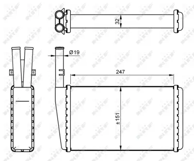 NRF 54266 Land Rover Defender 2.5d 91-Heat Exchanger, İnterior Heating UTP1725