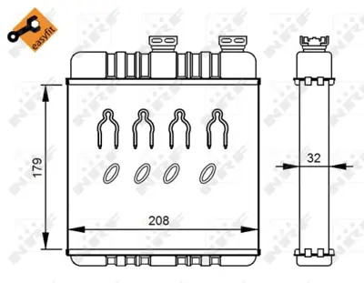 NRF 54279 Opel Zafira 2.0d 99-Heat Exchanger, İnterior Heatingwithout Pipe 9117283