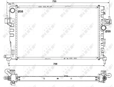 NRF 54753 Motor Su Radyatoru Brazıng Y13dt Z13dt Z13dth Corsa C Tıgra B 93177593