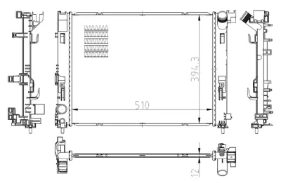 NRF 550038 Motor Su Radyatoru Renault Clıo V 19> 1.0 Tce Nıssan Mıcra V 0.9 Ig-T 1.0 1.5 Dcı 16> 214105FA0A