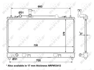 NRF 56063 Mazda 6 1.8 03-Radiator L32715200B