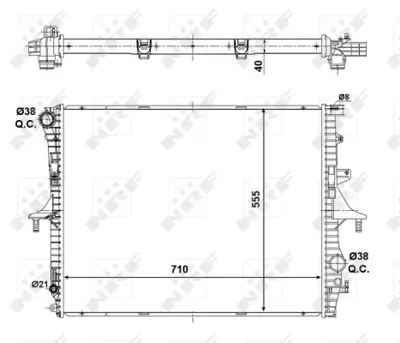 NRF 56124 Vw Touareg 5.0d 03-Radiator 7L6121253E 7L6121253K