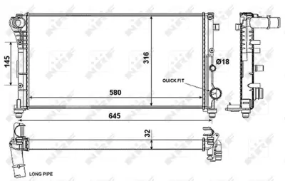 NRF 58376 Motor Su Radyatoru Fıat Panda 1.3d 04-                               51773195