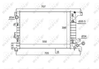NRF 58504 Chevrolet Aveo 1.2 11-Radiator 95460091