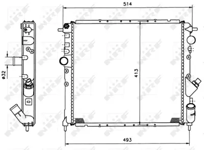 NRF 58784 Renault Clio 1.8 90-Radiator 8660000452