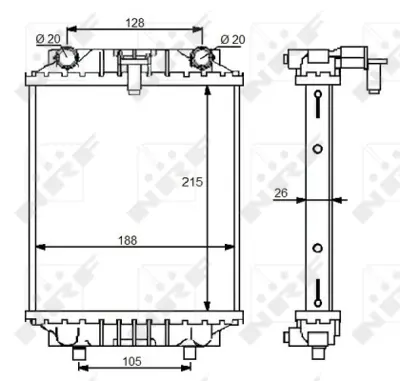 NRF 59125 Audı A3 2.0 12-Radiator 5Q0121253H