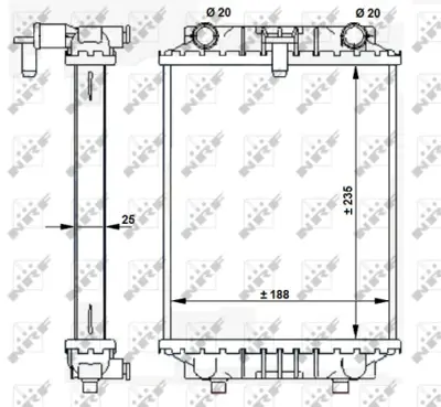 NRF 59183 Turbo Radyatoru Ek Sogutucu Sol A4 08>12 A7 11>14 A8 10>17 Q5 13>17 8K0121212B