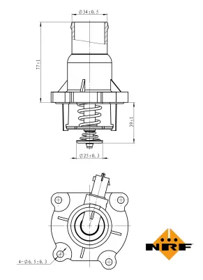 NRF 725033 Opel Mokka 12-Thermostat 55577073 6338047 71770832 8200400554 96984104